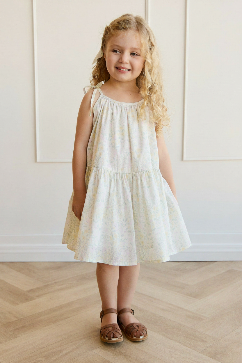 Organic Cotton Baby Dress - White Floral - Kumfy Kids (4)