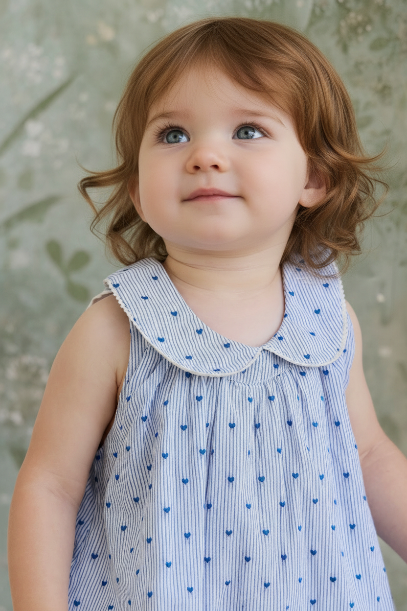 Organic Cotton Baby Romper - Indigo Stripe - Kumfy Kids (3)