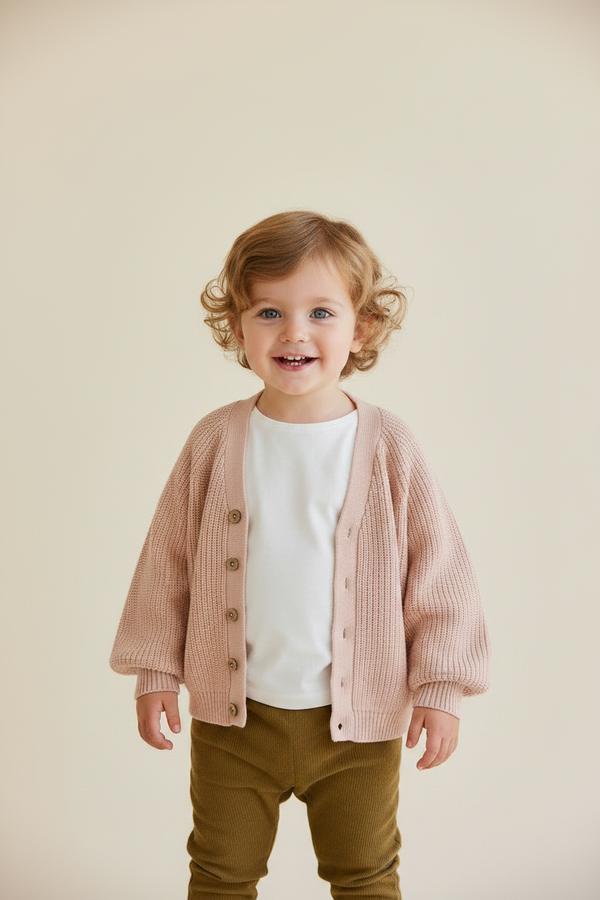 Cotton Baby Sweater - Misty Rose
