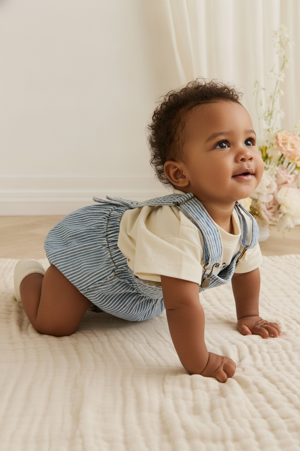 Cotton Baby Romper - Festive Stripe