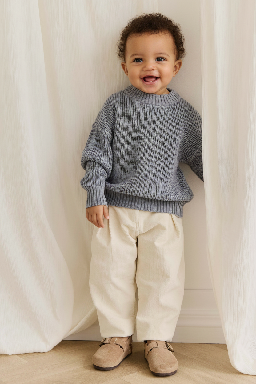 Cotton Baby Pants - Soft White - Kumfy Kids