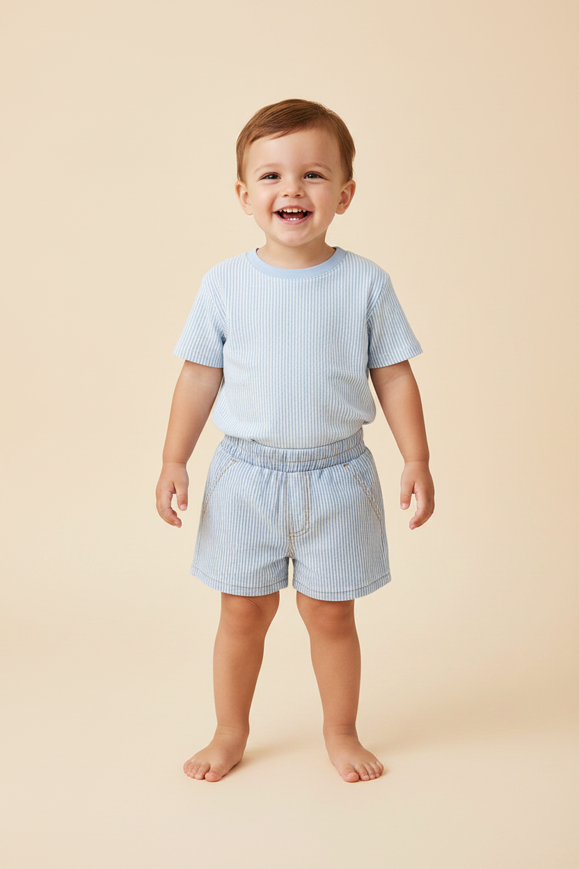 Cotton Baby Shorts - Festive Stripe - Kumfy Kids