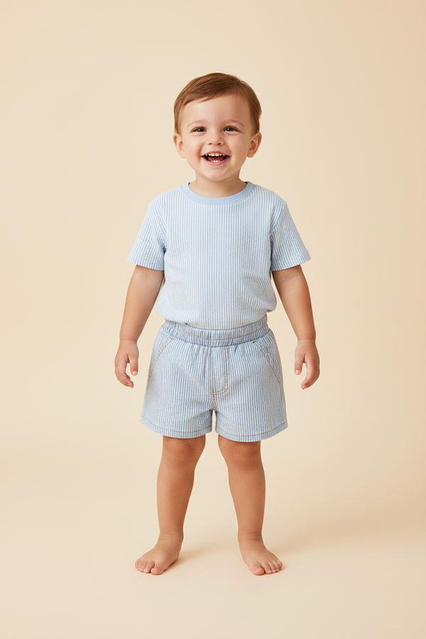Cotton Baby Shorts - Festive Stripe