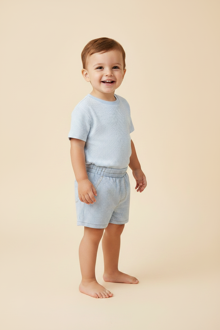 Cotton Baby Shorts - Festive Stripe - Kumfy Kids (2)