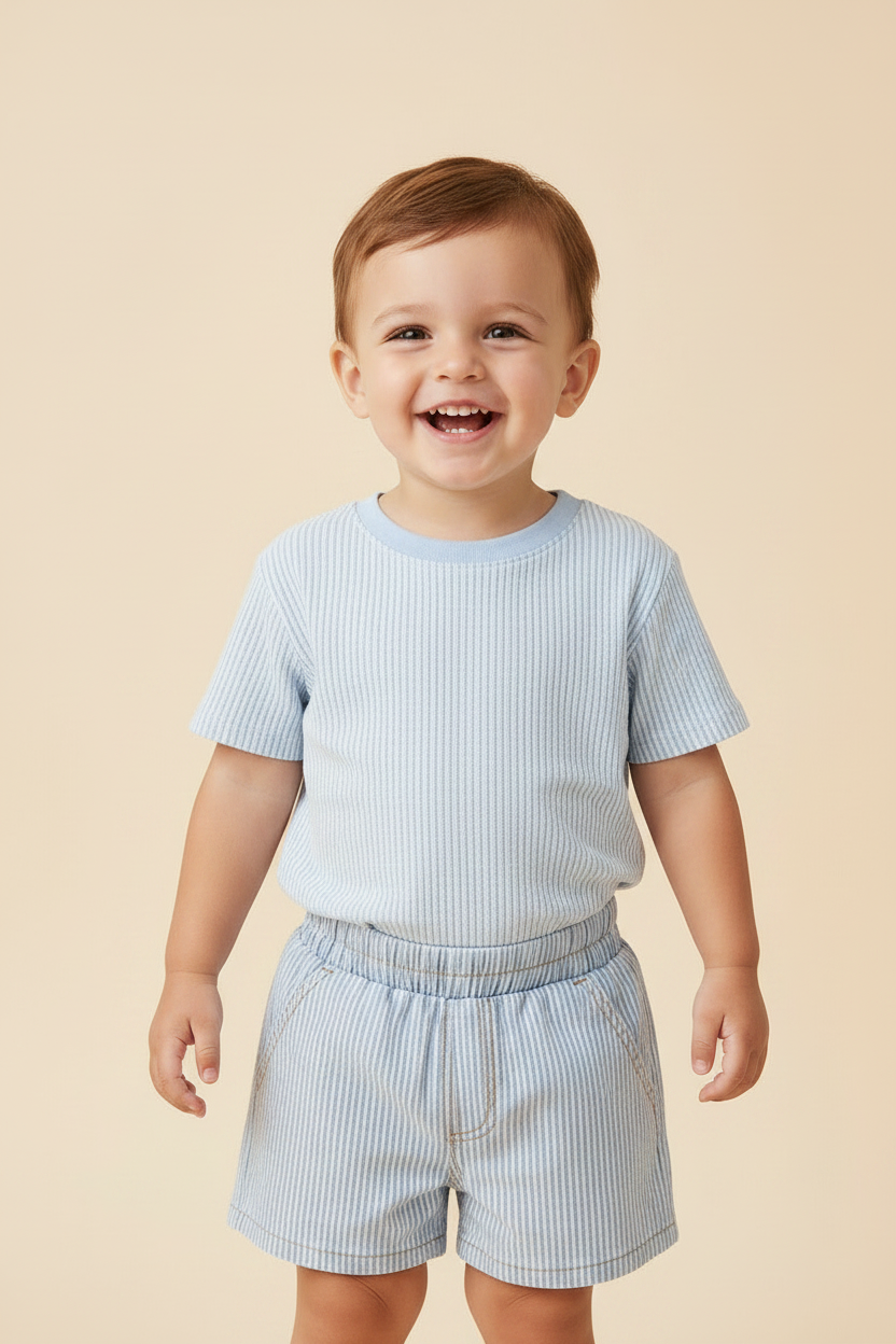 Cotton Baby Shorts - Festive Stripe - Kumfy Kids (3)
