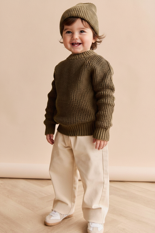Cotton Baby Pants - Tan