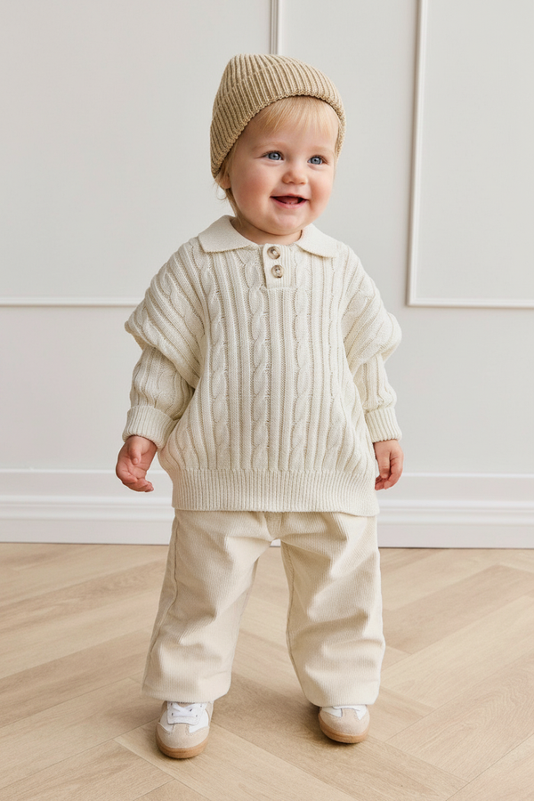 Cotton Baby Pants - Oatmeal