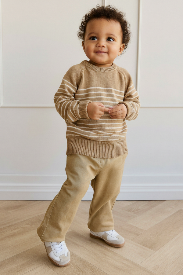 Cotton Baby Pants - Tan