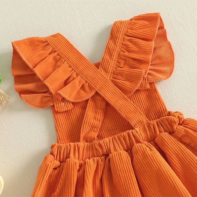 Fly Sleeve Halloween Corduroy Toddler Dress - Kumfy Kids (3)