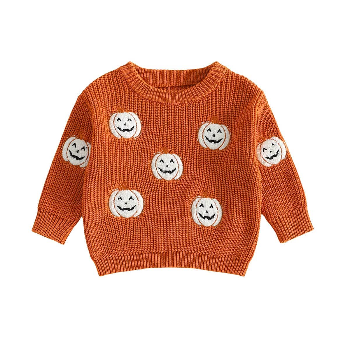 Halloween Pumpkin Knit Toddler Sweater - Kumfy Kids