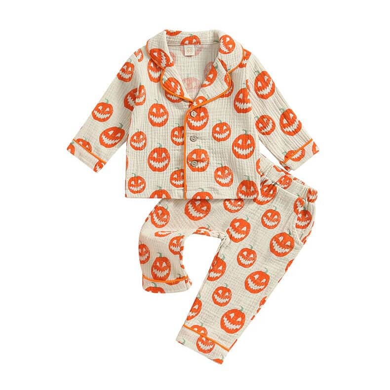 Halloween Pumpkins Toddler Pajama Set - Kumfy Kids