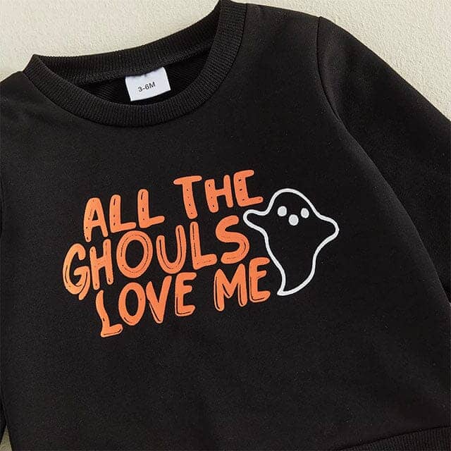 Long Sleeve All The Ghouls Love Me Baby Set