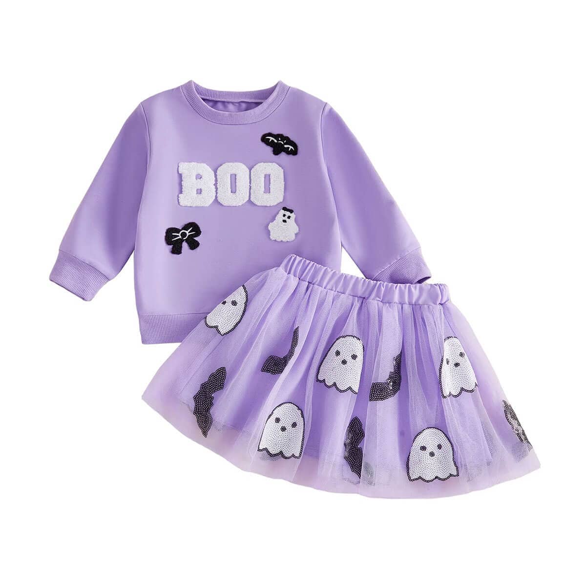 Long Sleeve Boo Skirt Toddler Set - Kumfy Kids
