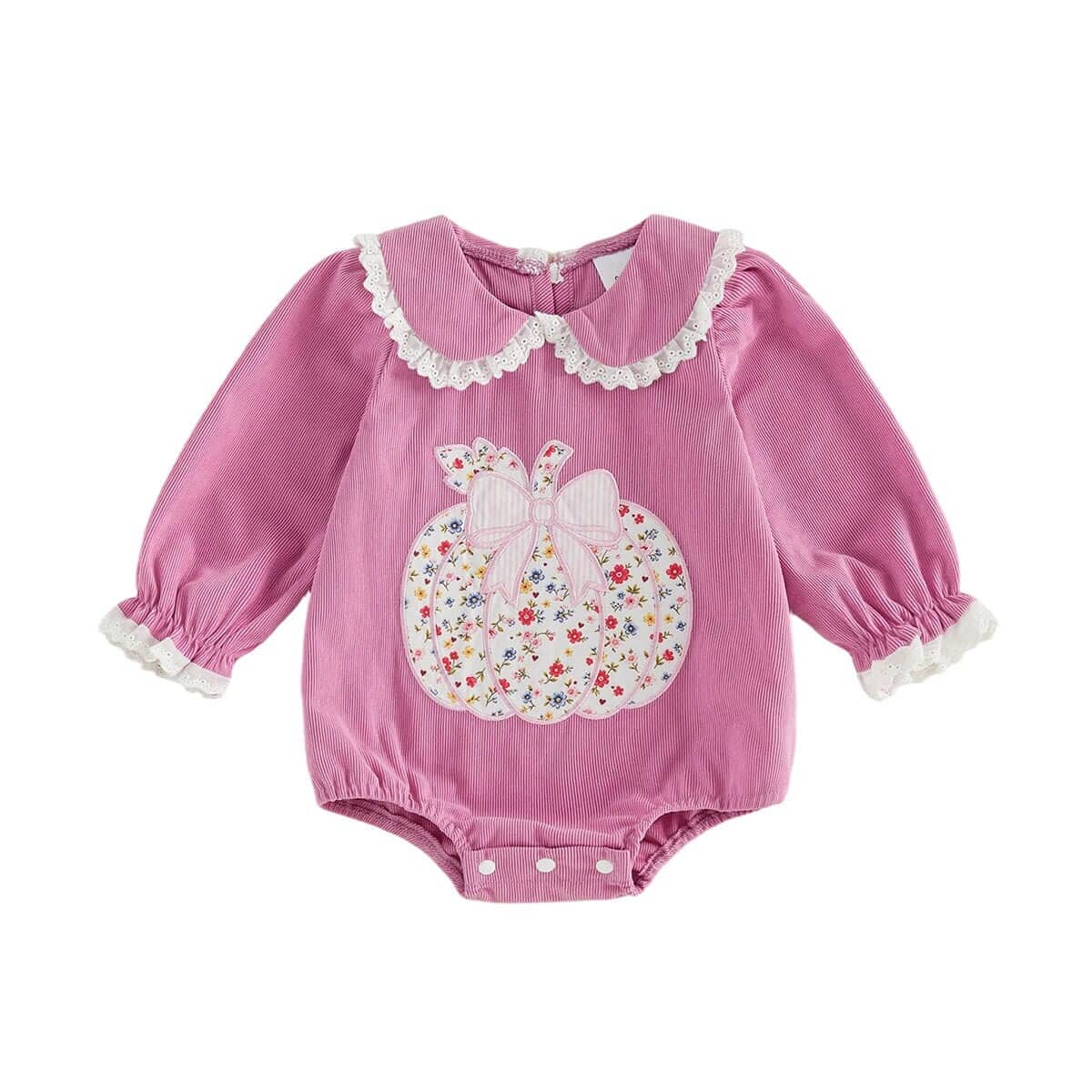 Long Sleeve Collar Pumpkin Baby Romper