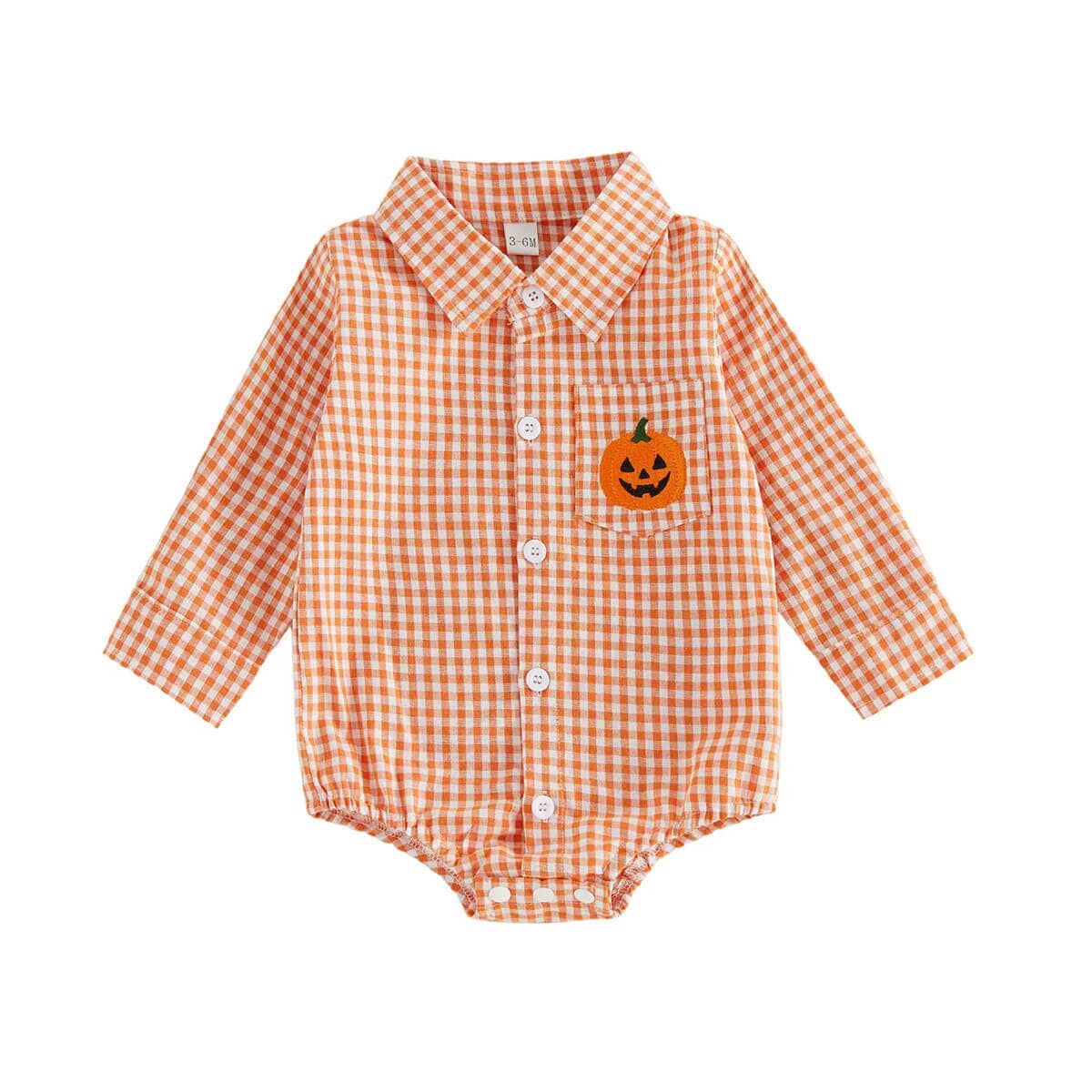 Long Sleeve Collared Halloween Baby Romper - Kumfy Kids