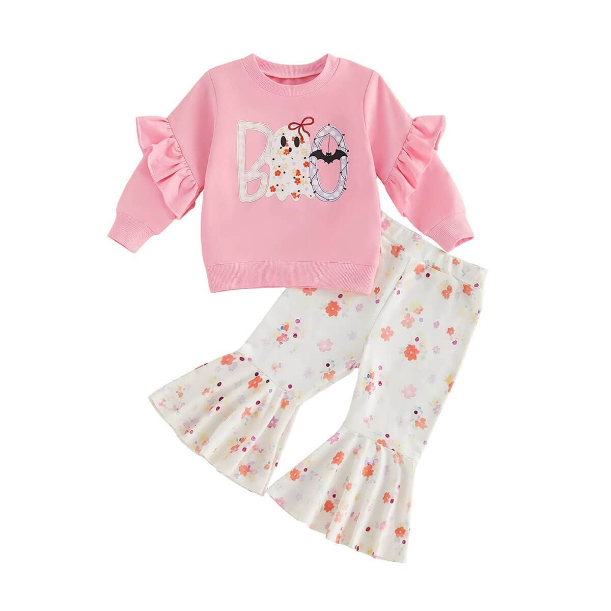 Long Sleeve Flared Pants Halloween Toddler Set - Kumfy Kids (2)