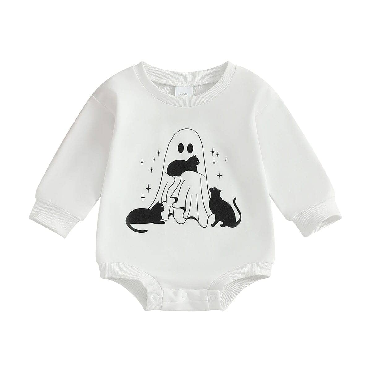 Long Sleeve Ghost Cats Baby Bodysuit - Kumfy Kids
