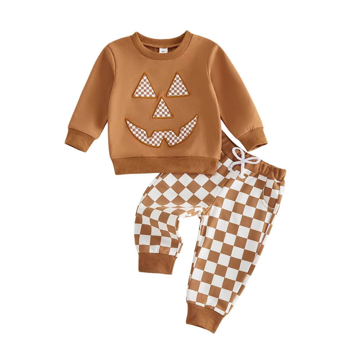 Long Sleeve Ghost Face Checkered Toddler Set - Kumfy Kids