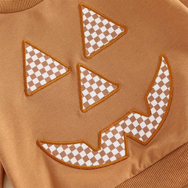 Long Sleeve Ghost Face Checkered Toddler Set