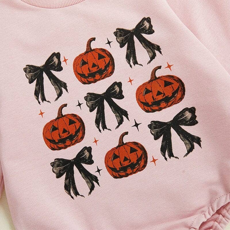 Long Sleeve Halloween Bows Baby Bodysuit - Kumfy Kids (3)