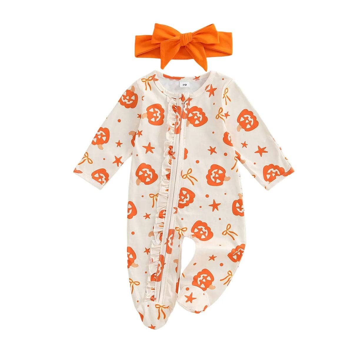 Long Sleeve Halloween Footed Baby Jumpsuit - Kumfy Kids