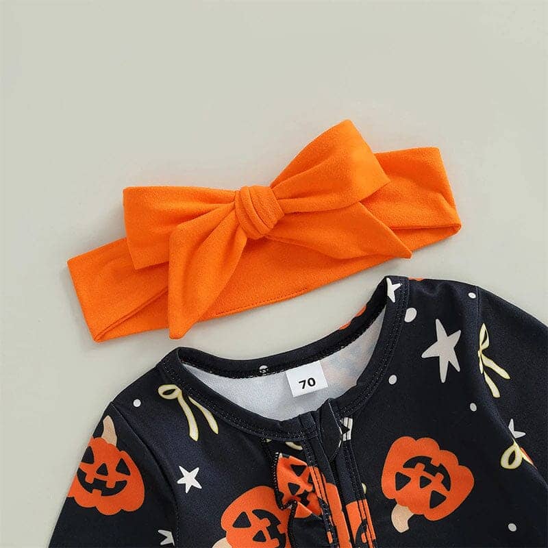 Long Sleeve Halloween Footed Baby Jumpsuit - Kumfy Kids (3)