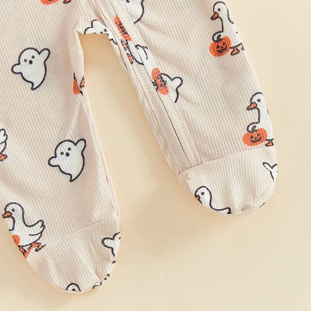 Long Sleeve Halloween Footed Waffle Baby Jumpsuit - Kumfy Kids (3)