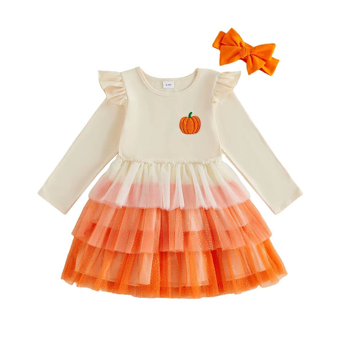 Long Sleeve Halloween Layered Toddler Dress - Kumfy Kids