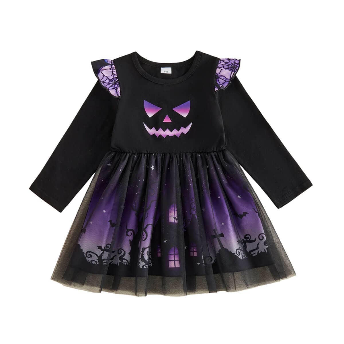 Long Sleeve Halloween Magic Toddler Dress - Kumfy Kids