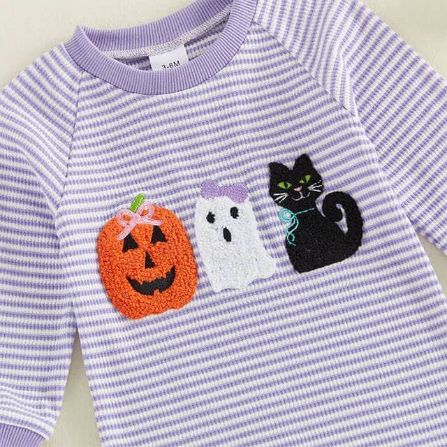Long Sleeve Halloween Striped Baby Jumpsuit - Kumfy Kids (2)