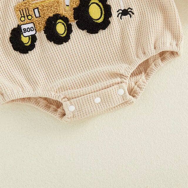 Long Sleeve Pumpkin Patch Waffle Baby Bodysuit - Kumfy Kids (4)