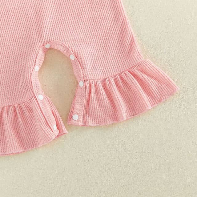 Long Sleeve Pumpkin Waffle Baby Jumpsuit - Kumfy Kids (3)