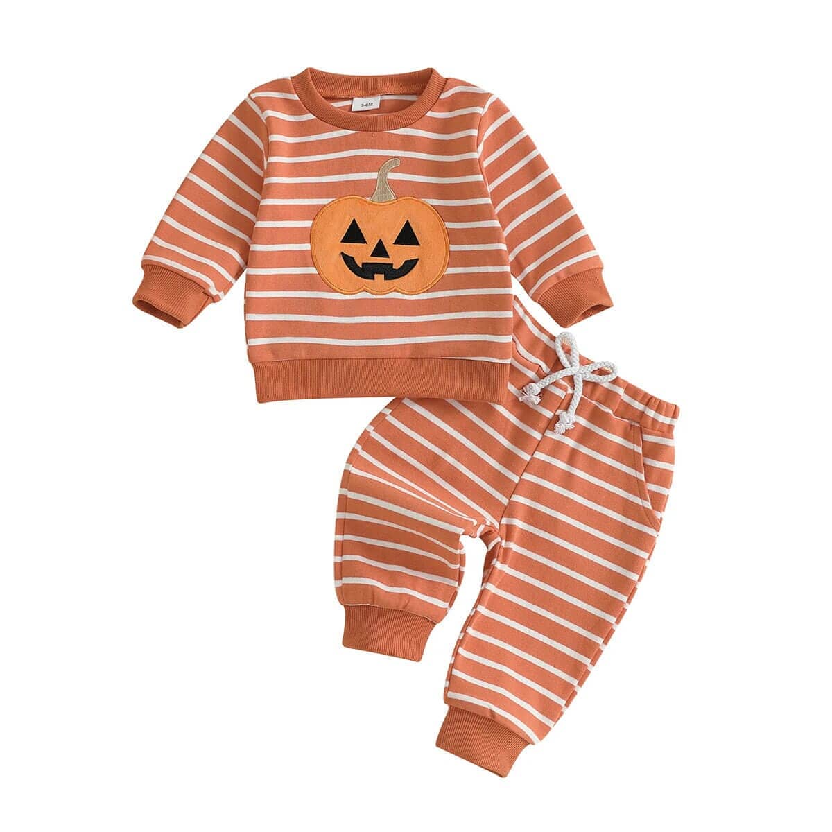 Long Sleeve Striped Pumpkin Baby Set - Kumfy Kids