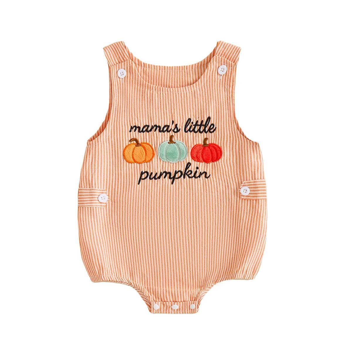 Mama's Little Pumpkin Striped Baby Romper - Kumfy Kids