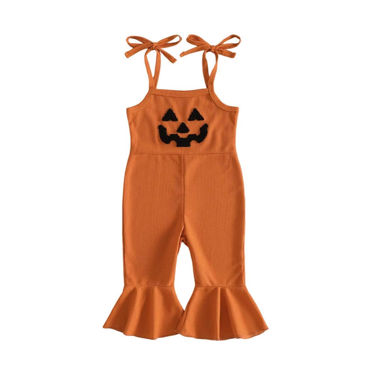 Pumpkin Face Flared Baby Jumpsuit - Kumfy Kids