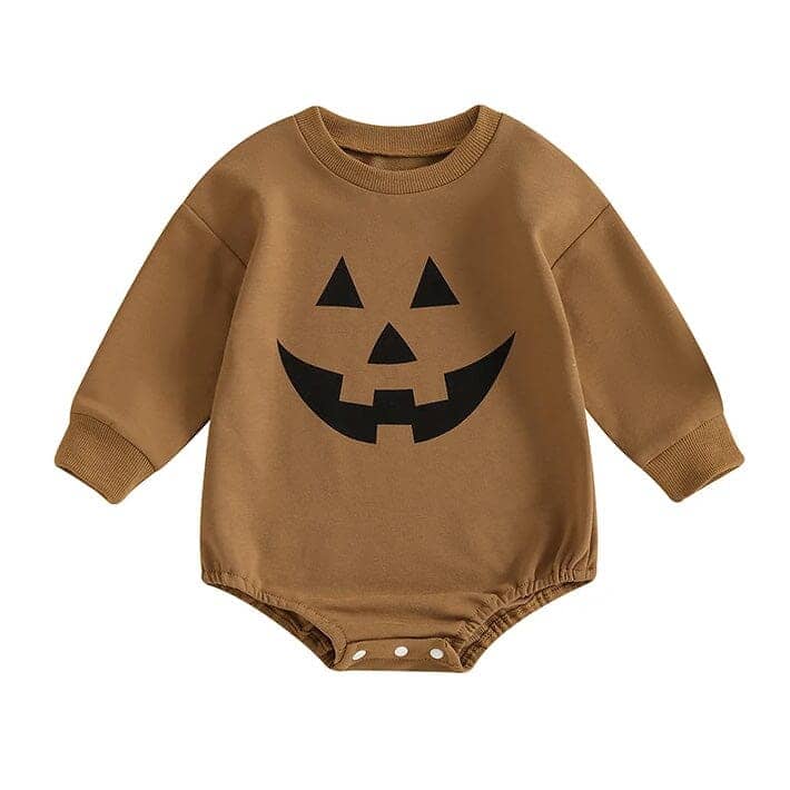 Pumpkin Face Halloween Baby Bodysuit - Kumfy Kids (3)