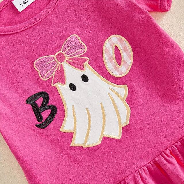 Short Sleeve Boo Checkered Baby Set - Kumfy Kids (2)