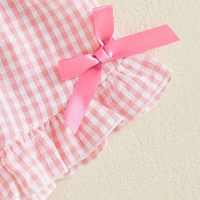 Short Sleeve Boo Checkered Baby Set - Kumfy Kids (3)
