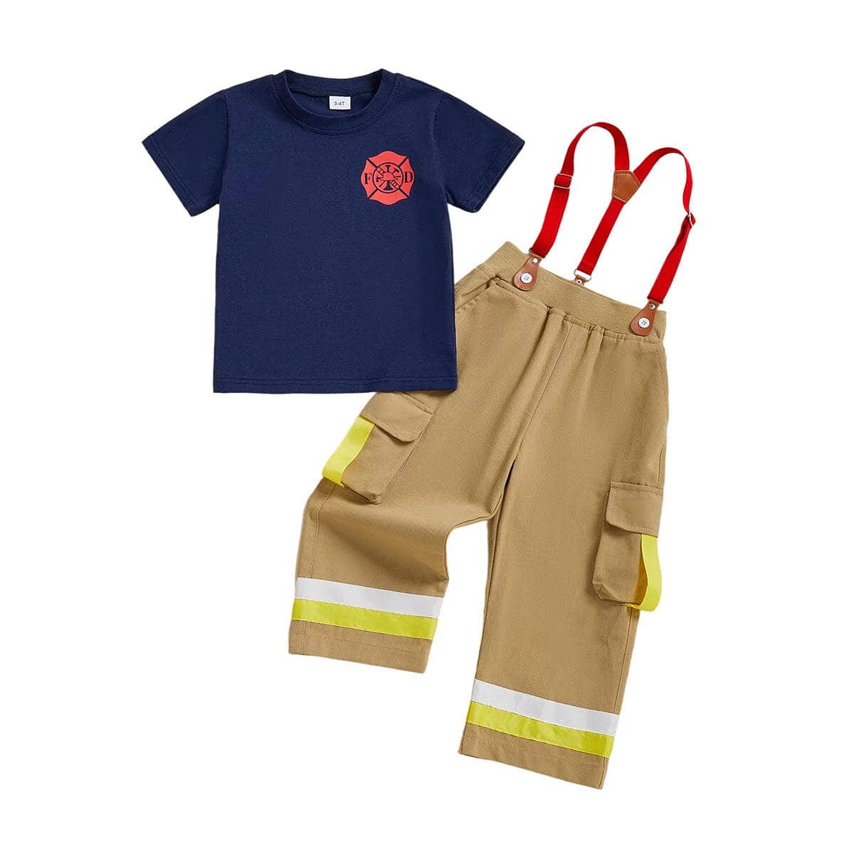 Short Sleeve Fire Department Toddler Set Costume - Kumfy Kids