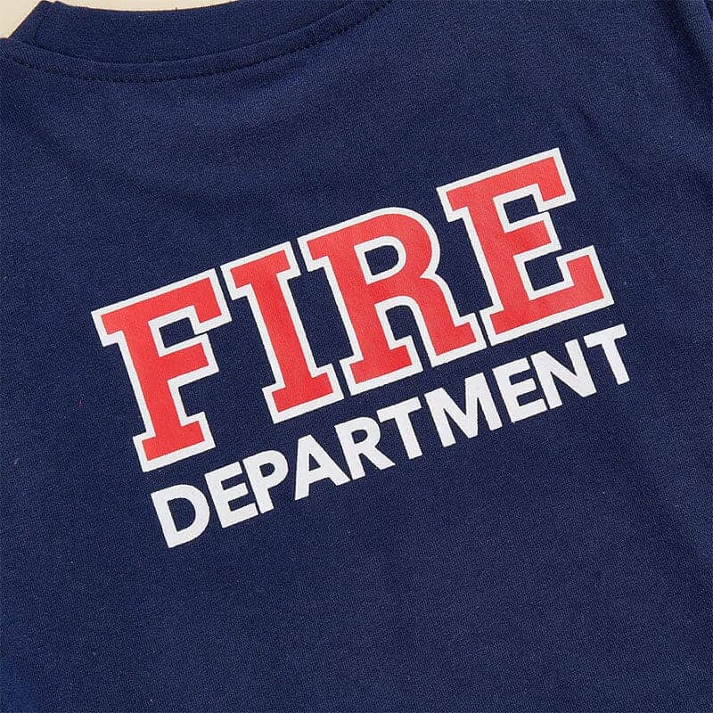 Short Sleeve Fire Department Toddler Set Costume - Kumfy Kids (2)