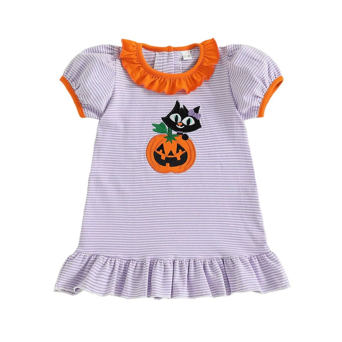 Short Sleeve Halloween Cat Toddler Dress - Kumfy Kids