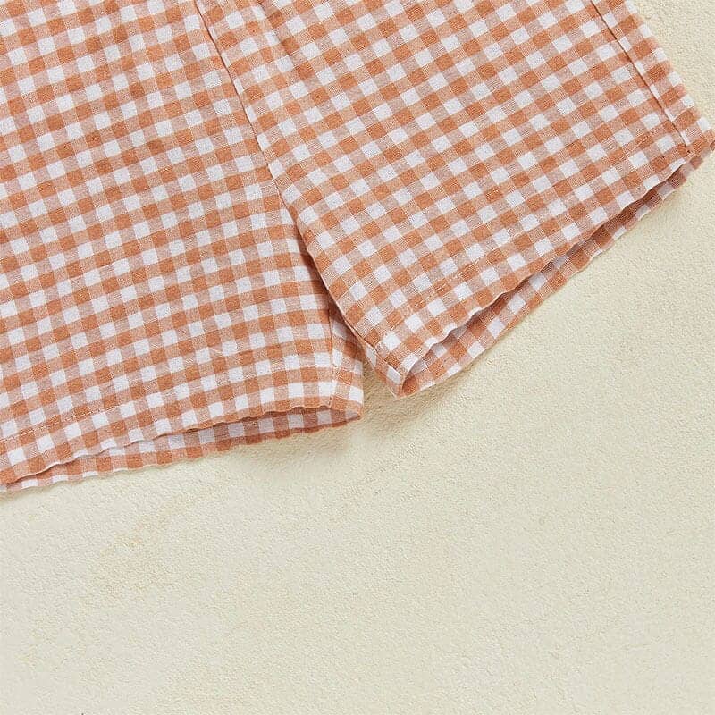 Short Sleeve Halloween Plaid Shorts Baby Set - Kumfy Kids (3)