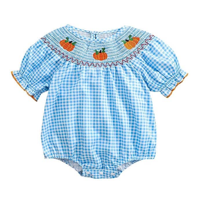 Short Sleeve Plaid Halloween Baby Romper - Kumfy Kids (4)