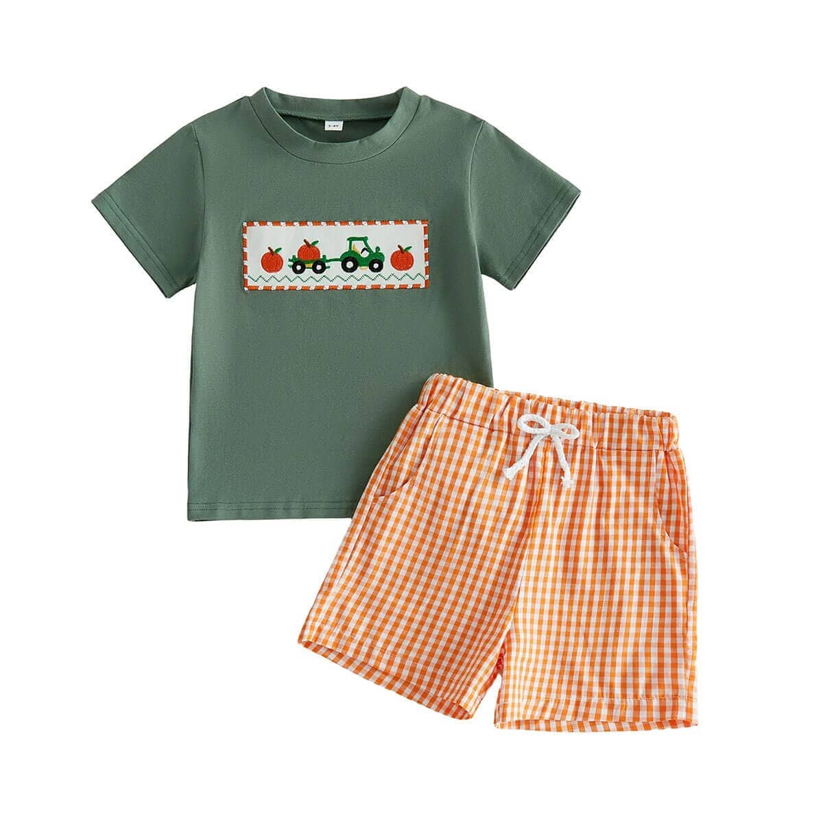 Short Sleeve Pumpkin Harvest Toddler Set - Kumfy Kids