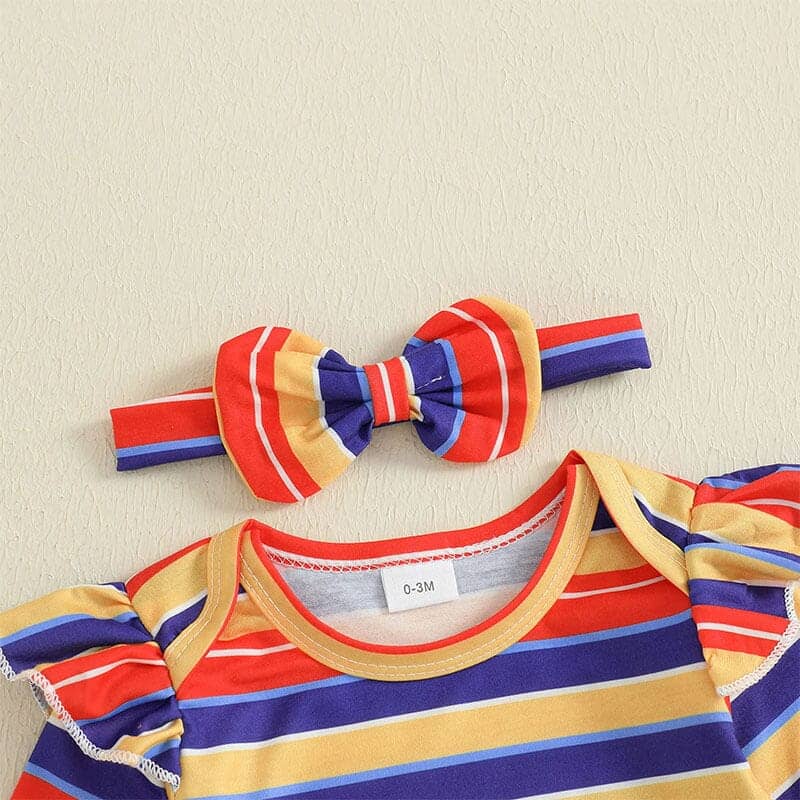 Vibrant Striped Denim Skirt Baby Set - Kumfy Kids (2)