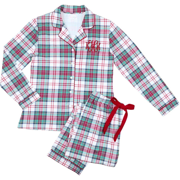 Women's Christmas Plaid Knit Pajamas
