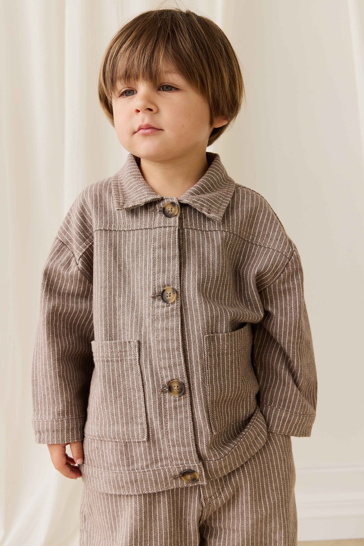 Axel Jacket-Mini Pinstripe Cassava / Iroko - image 1