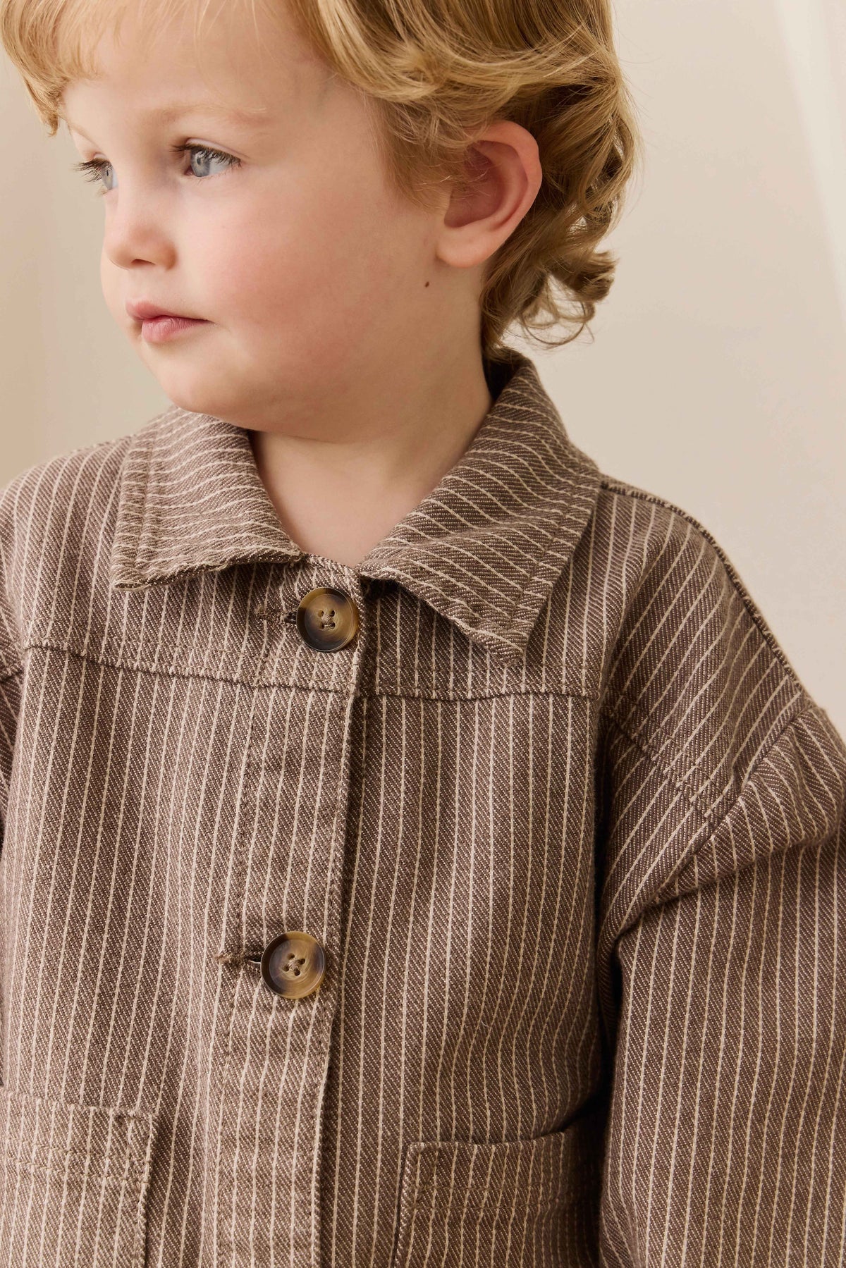 Axel Jacket-Mini Pinstripe Cassava / Iroko - image 3