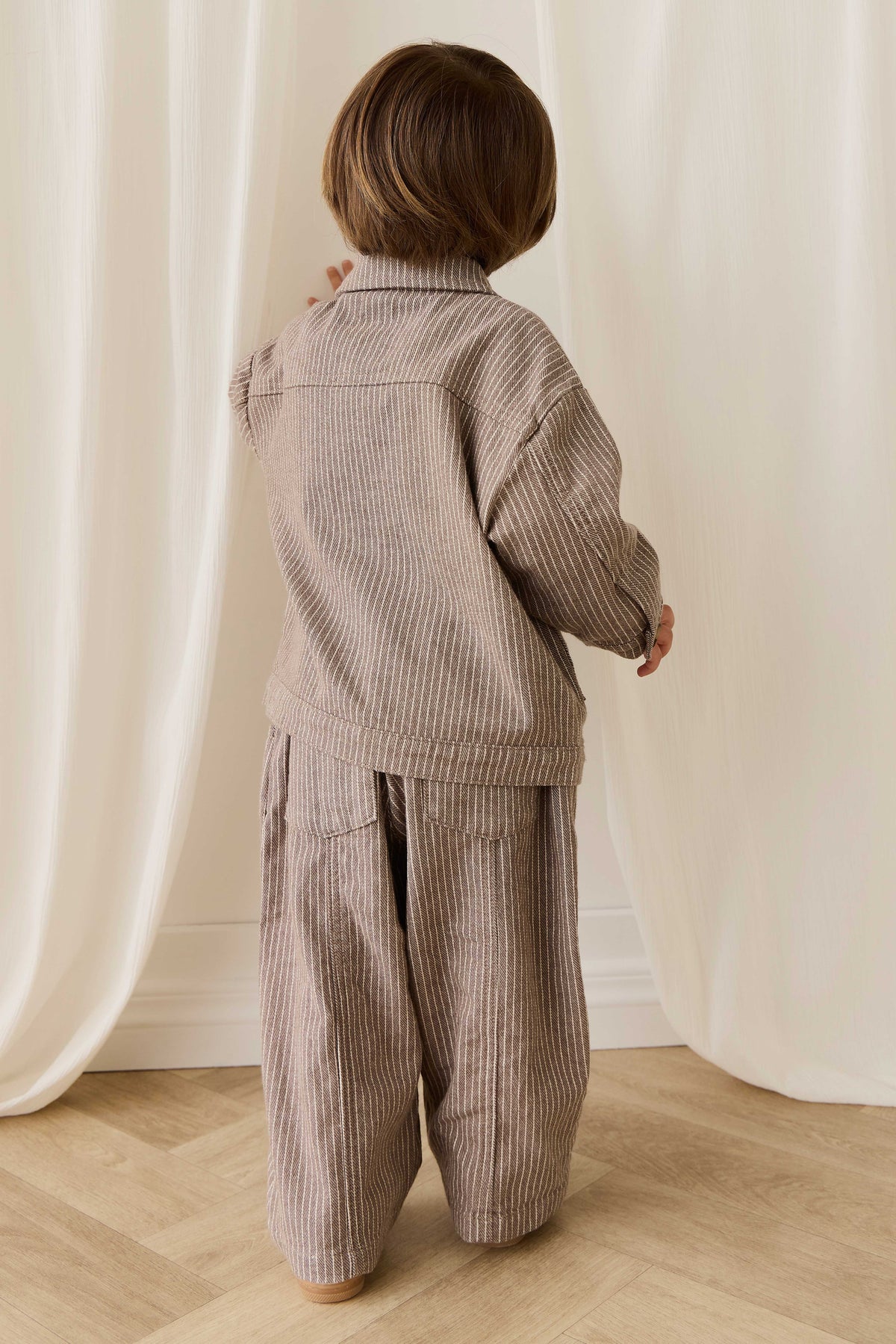Axel Jacket-Mini Pinstripe Cassava / Iroko - image 8