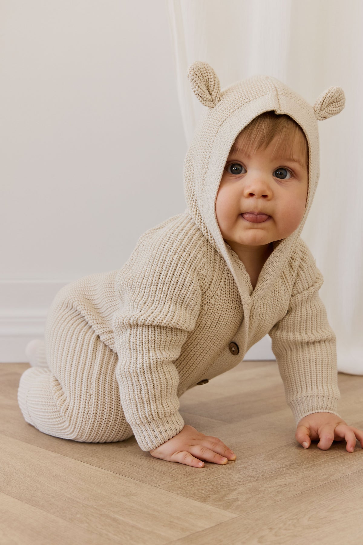 Bear Knit Onepiece - Vanilla - image 5